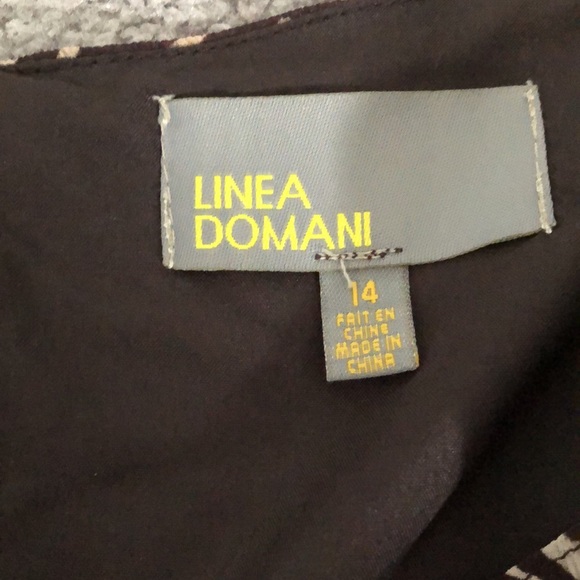 Linea Domani Two-Piece Brown and White Top and Skirt - Picture 2 of 12